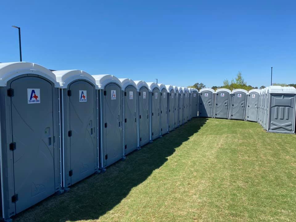 Portable restrooms by A Plus