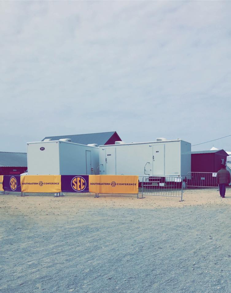 Portable restroom units by A Plus Portable Restrooms